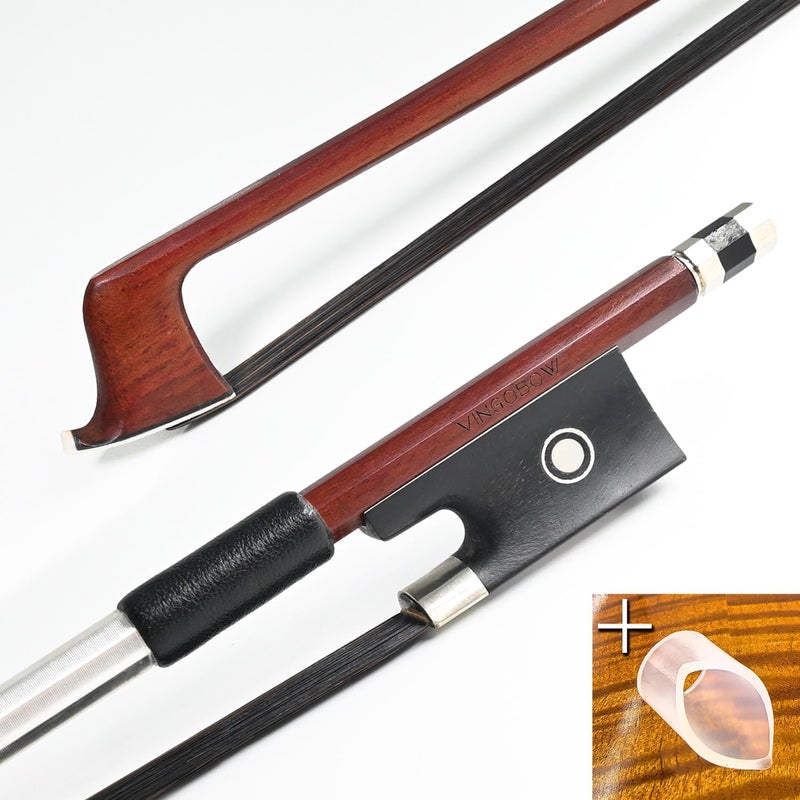 VINGOBOW Brazilwood Violin Bow 3/4 Size 69cm Ebony Frog Natural Mongolian Black Horsehair Well Balanced Sweet Tone - Image 1